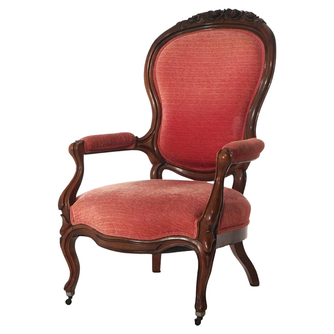 Victorian Antique Carved Walnut Oversized Armchair Circa 1890 (1 of 14)