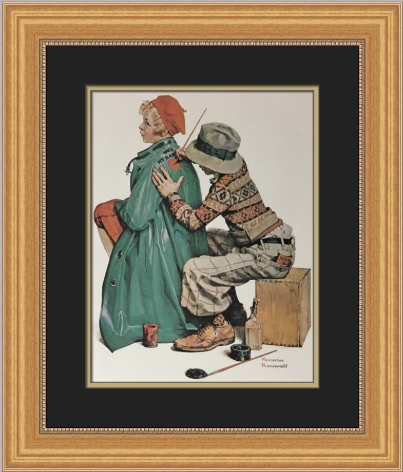 Norman Rockwell The Artist Custom Framed Print 20 x 18 Americana (1 of 2)