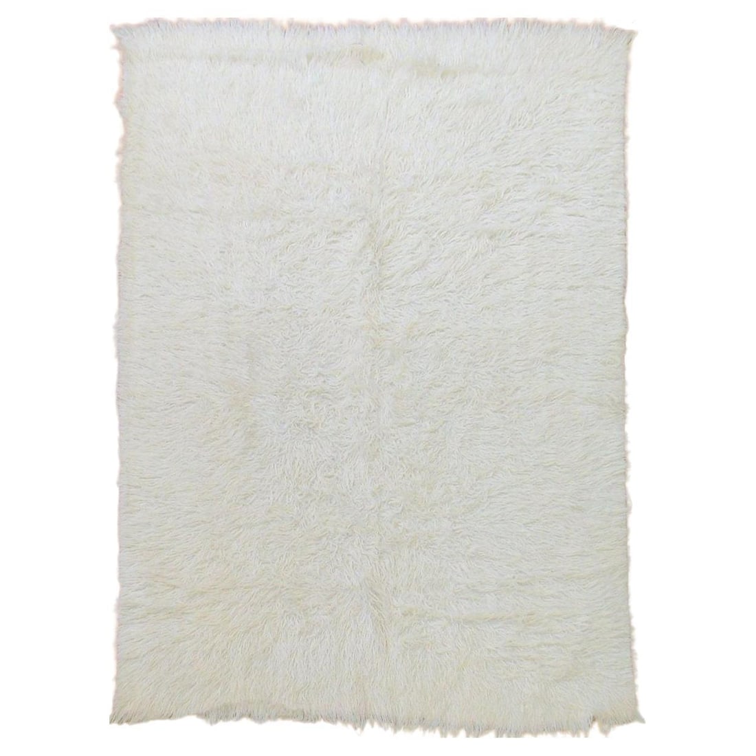 Modern Hand-Knotted Turkish Wool Rug 60 x 80 in Creamy Yellow (1 of 9)