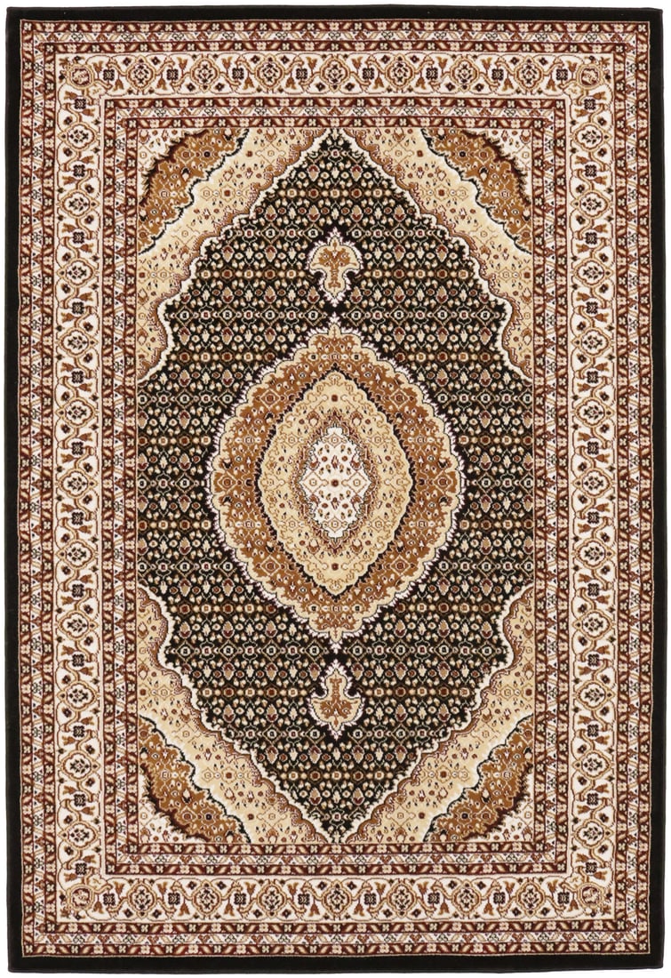 Vintage Floral Design Black 4x6 Machine-Made Area Rug (1 of 15)