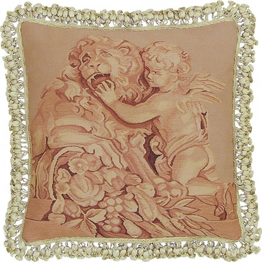 Provence Home Aubusson Romantic Throw Pillow Cupid Lion 20x20 (1 of 1)