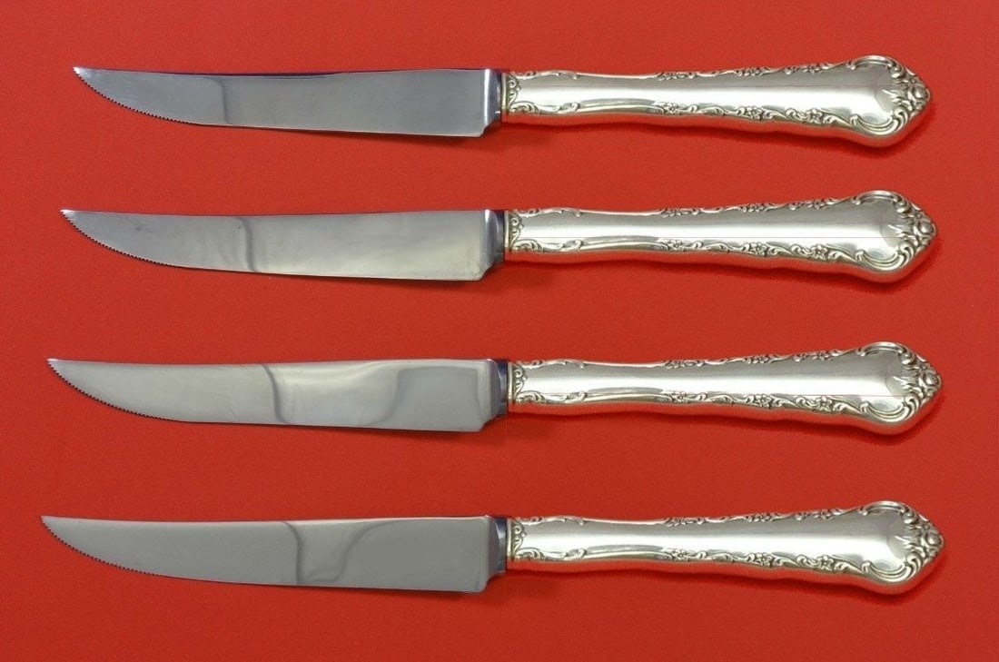 Towle Peachtree Manor Sterling Silver Steak Knife Set 4pc 8 1/2 inch (1 of 2)