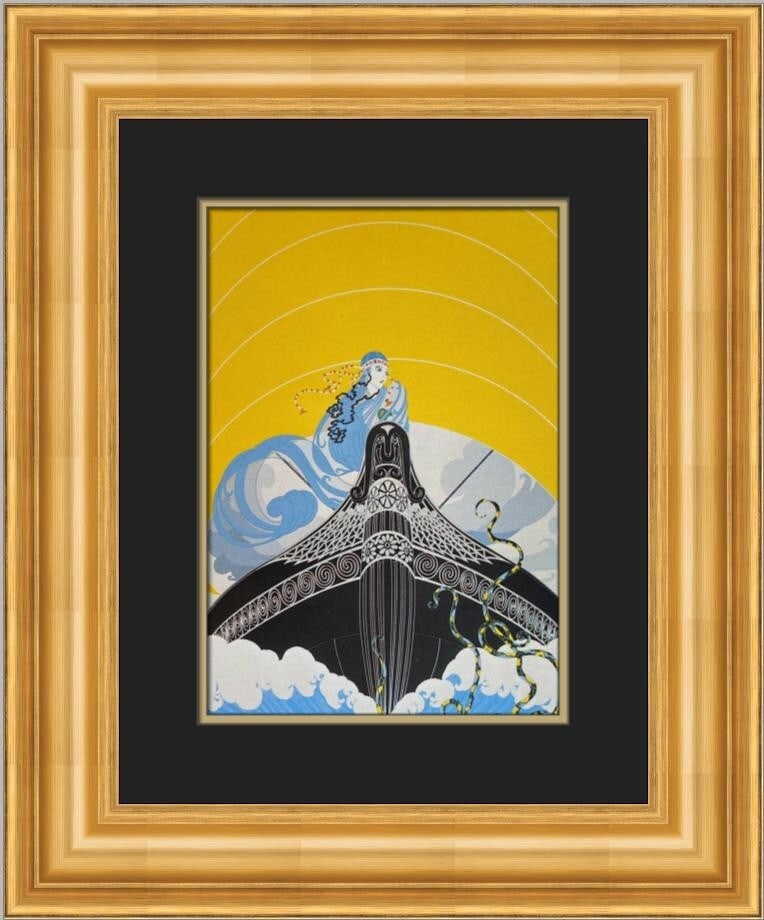 Erte The Surprises Of The Sea Custom Framed Art Deco Print (1 of 1)