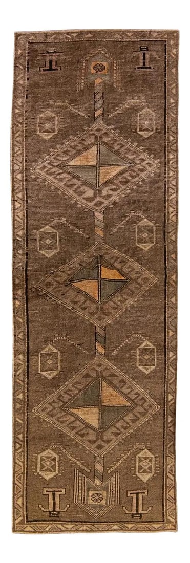 Antique Bidjar Handmade Wool Tribal Motif Tan Runner 2'9 x 8'3 (1 of 8)
