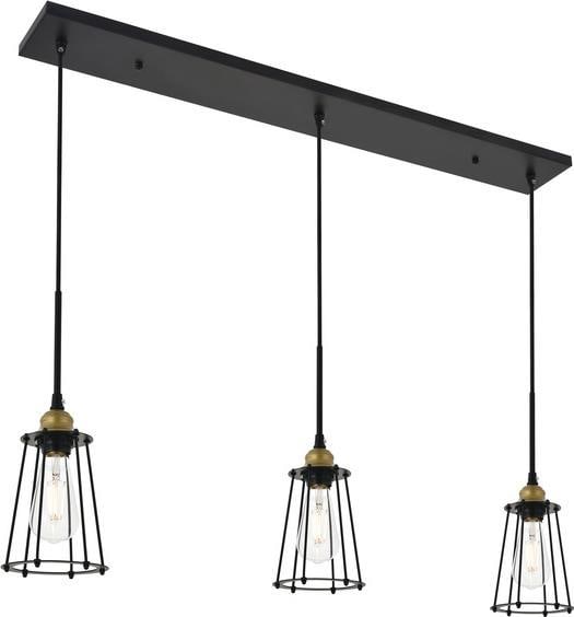 Elegant Brass and Black Pendant Light Mid-Century Modern (1 of 1)