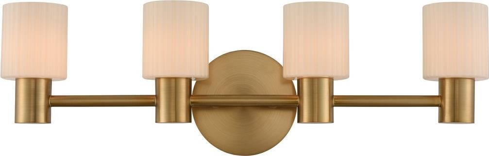 Kalco Harlowe LED Bath Fixture Art Deco Opal Glass 4-Light (1 of 1)