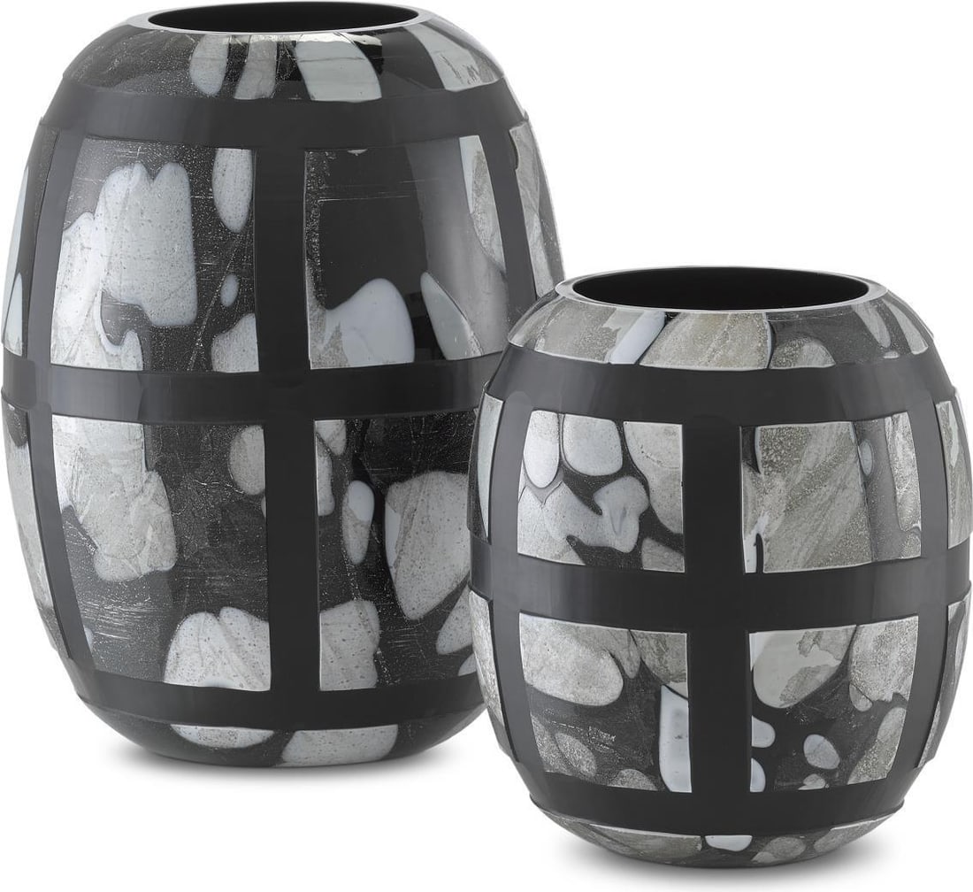 Currey Schiappa Hand-Cut Glass Vases Set of 2 (1 of 3)