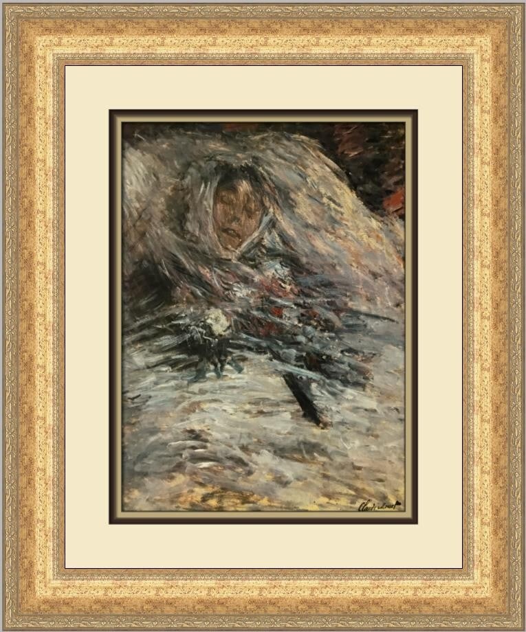 Claude Monet Camille on Her Death Bed Custom Framed Print 1980s (1 of 2)