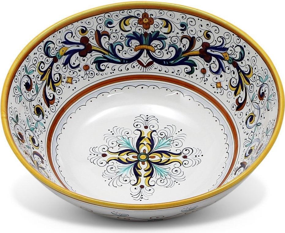 Vibrant Hand-Painted Ricco Deruta Ceramic Serving Bowl (1 of 6)