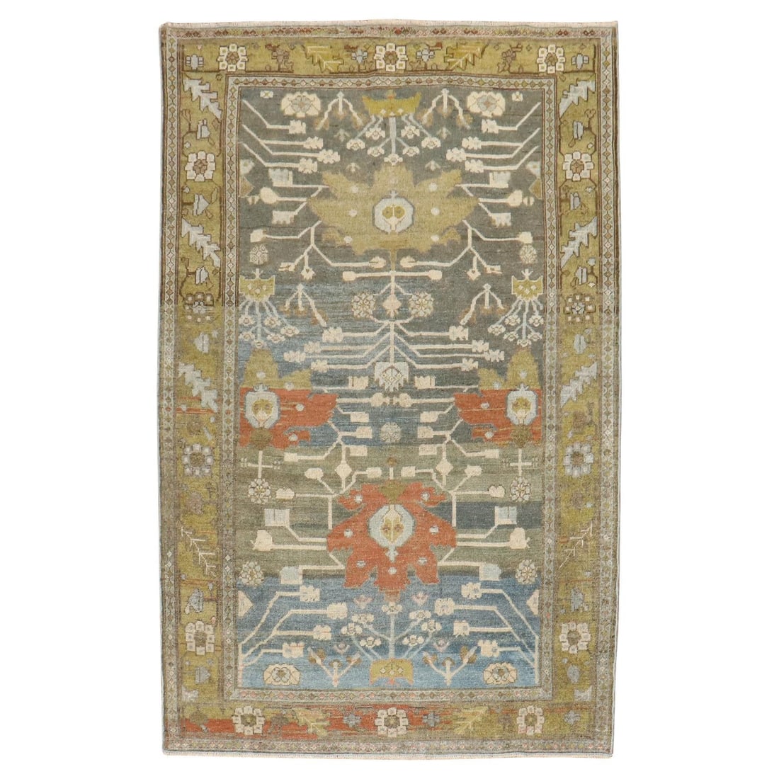 1920s Zabihi Collection Persian Malayer Hand-Knotted Wool Rug 4'3 x 6'2 (1 of 10)