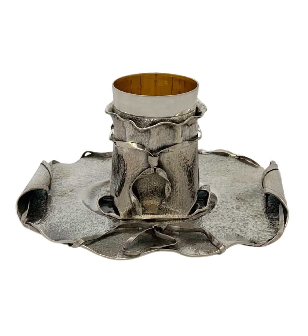 Unique Handmade Italian 925 Sterling Silver Cup & Tray Set (1 of 5)