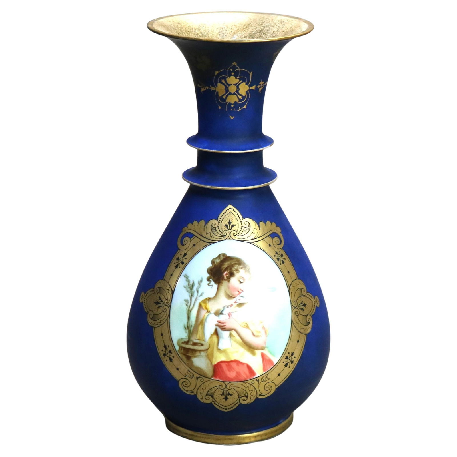 C1890 Antique Old Paris Hand Painted Porcelain Vase with Portrait (1 of 9)