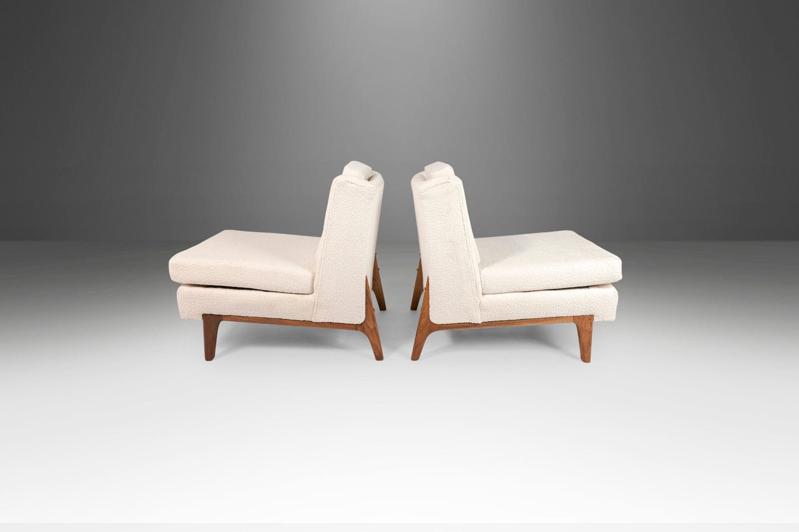 Set of Two Bespoke Slipper Chairs After Edward Wormley Mid-Century Modern (1 of 10)