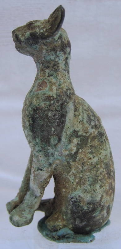 Rare 2nd Century BC Egyptian Bronze Persian Cat Figurine (1 of 5)