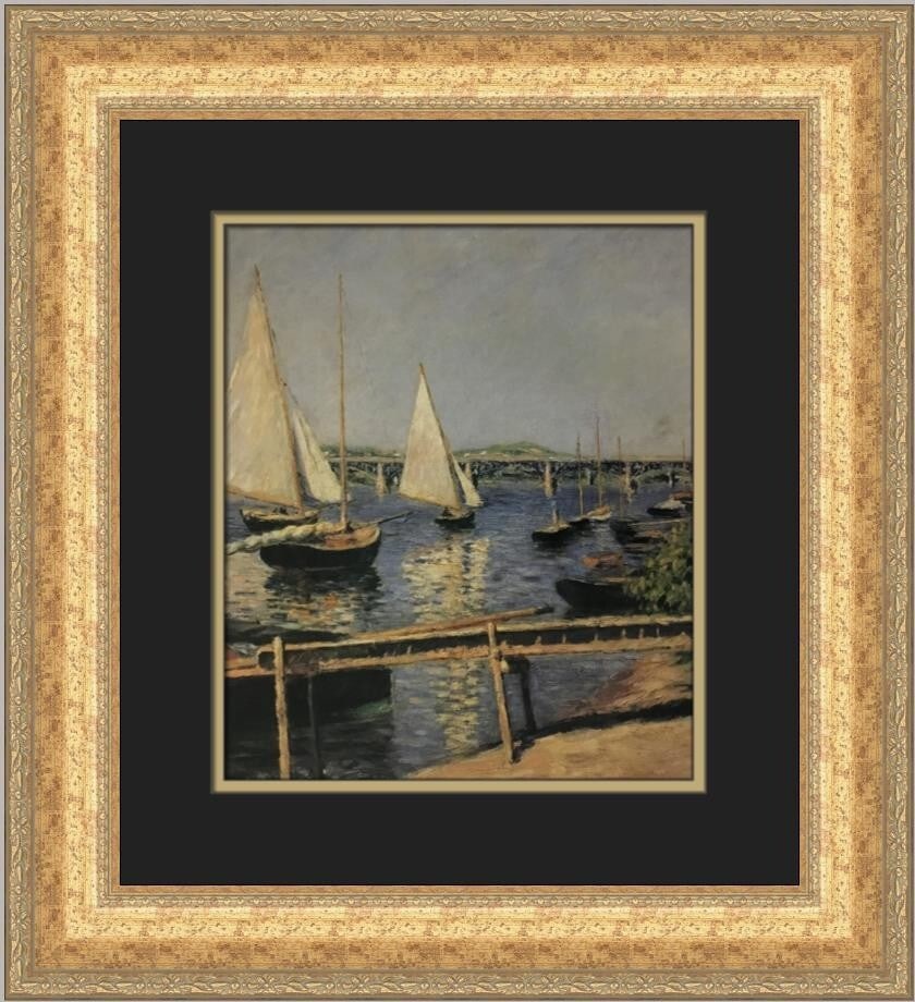 Gustave Caillebotte Sailing-Boats at Argenteuil Custom Framed Art Print (1 of 2)