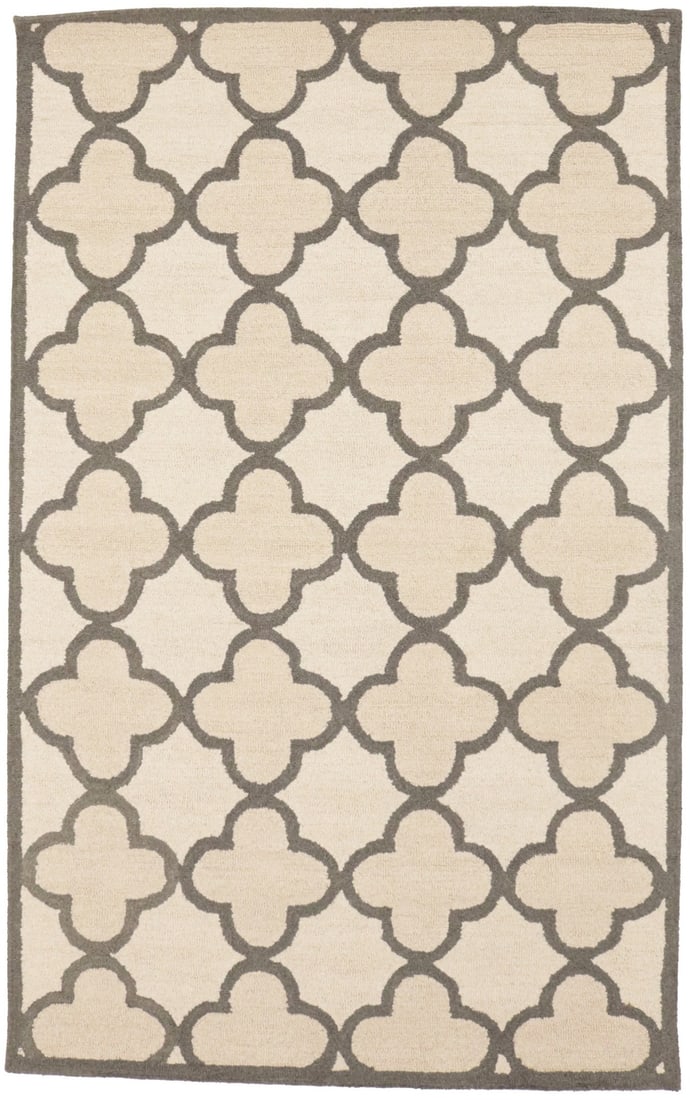 Hand-Tufted 5x8 ft Wool Trellis Rug Modern Cream Pastel Brown: Hand-Tufted 5x8 ft Wool Trellis Rug Modern Cream Pastel Brown Enhance your living space with this stunning 5x8 ft hand-tufted multicolor trellis rug. Designed for contemporary interiors, this modern a