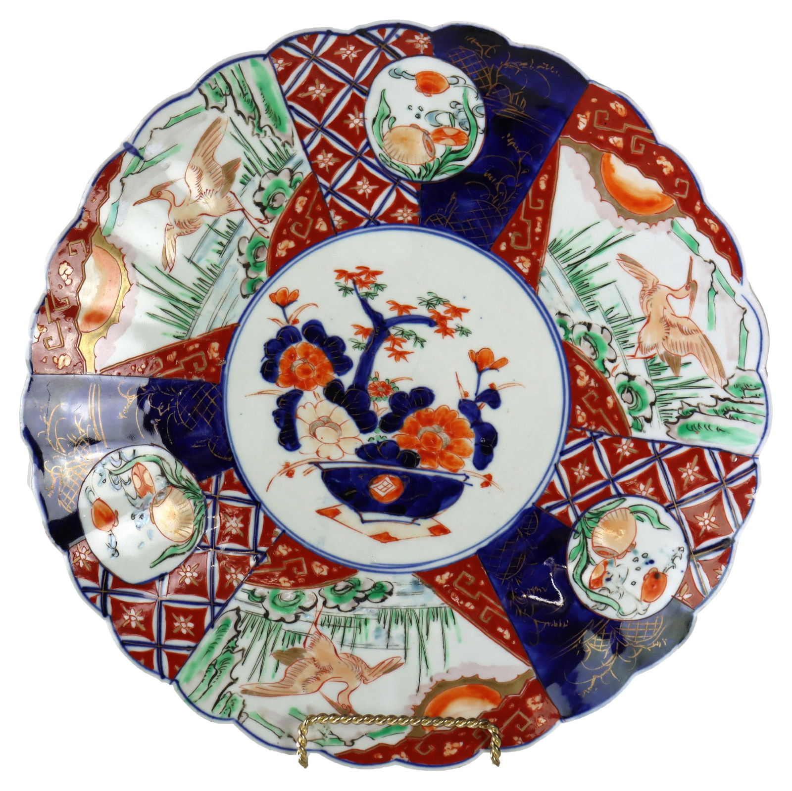 Circa 1920 Japanese Imari Porcelain Charger 13.25 Inches (1 of 6)