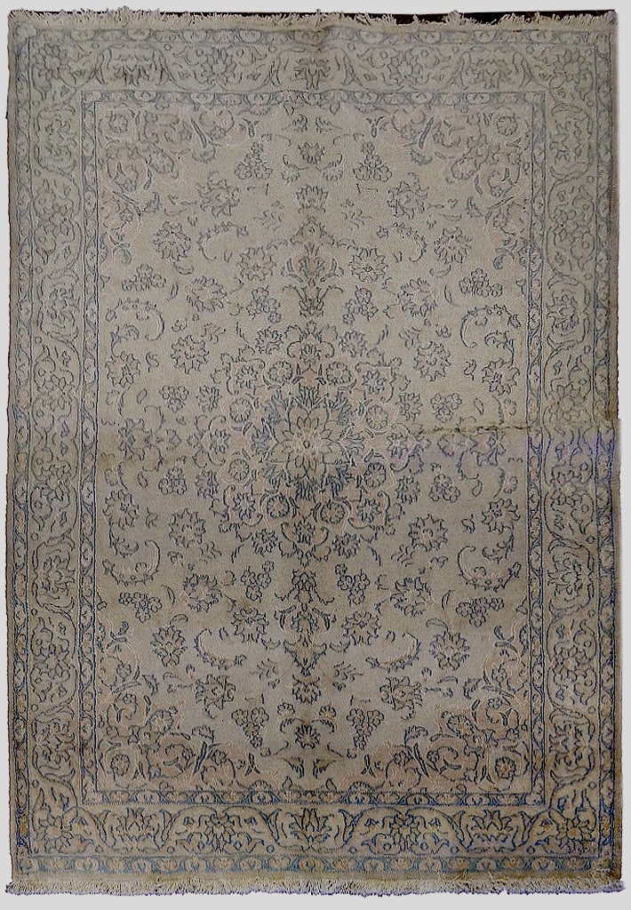 6' x 7' Light Pale Persian Tabriz Area Rug Handwoven Pastels (1 of 9)