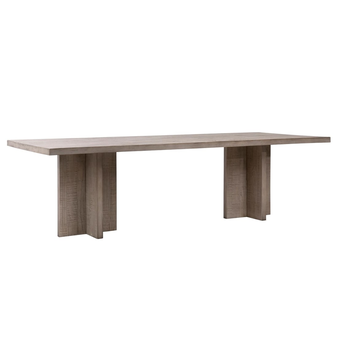 Transitional Gray Wash Solid Pine Dining Table - 3