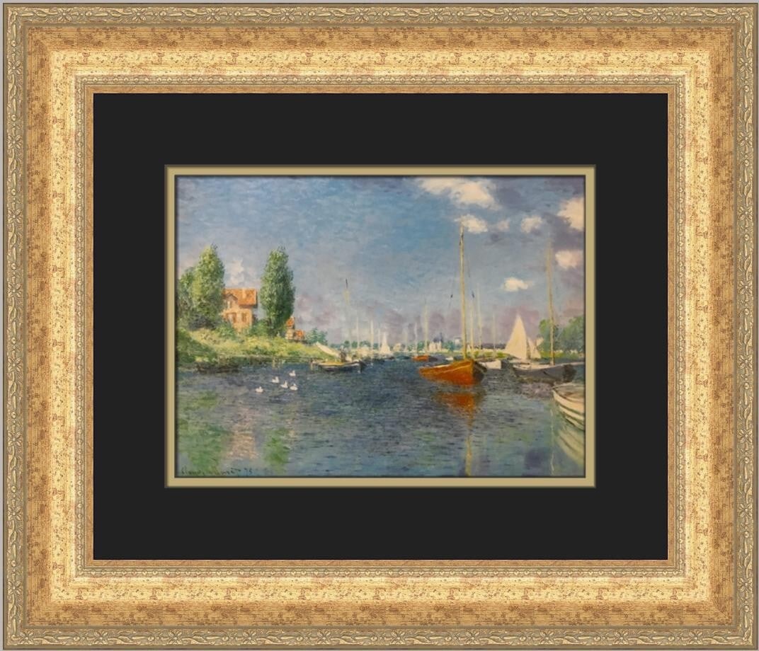 Claude Monet Red Boats at Argenteuil Custom Framed Art Print (1 of 2)