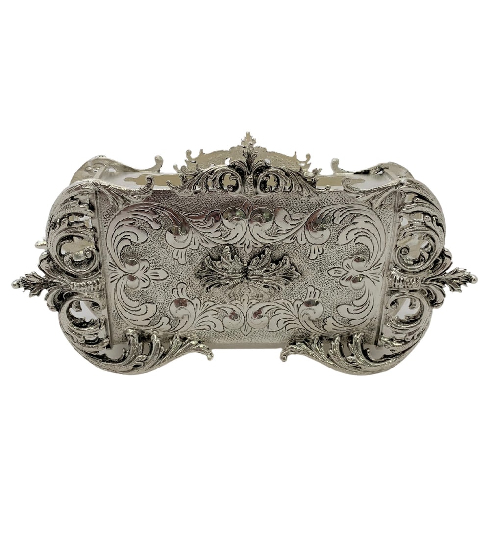 Handmade 925 Sterling Silver Matchbox Holder with Swirl Leaf Design (1 of 4)