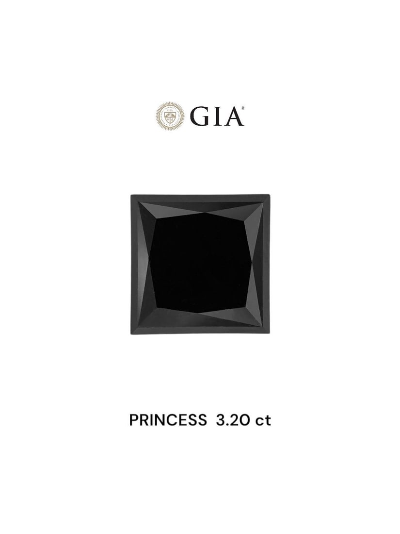Loose Diamond - PRINCESS 3.19ct Black: Loose Diamond - PRINCESS 3.19ct Black Source: Natural Shape: PRINCESS Carats: 3.19 Color: Black Certification: IGI Video:
