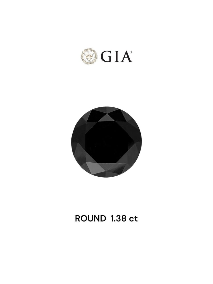 Loose Diamond - ROUND 1.38ct Fancy Black VVS2: Loose Diamond - ROUND 1.38ct Fancy Black VVS2 Source: Natural Shape: ROUND Carats: 1.38 Color: Fancy Black Certification: GIA Video: