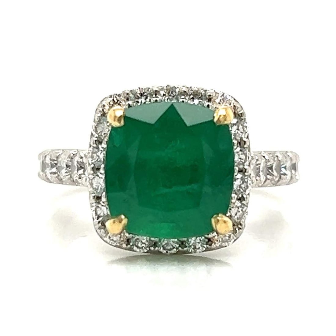 GIA Certified 3.07 Ct Zambian Emerald Diamond Ring in Platinum 18K (1 of 5)