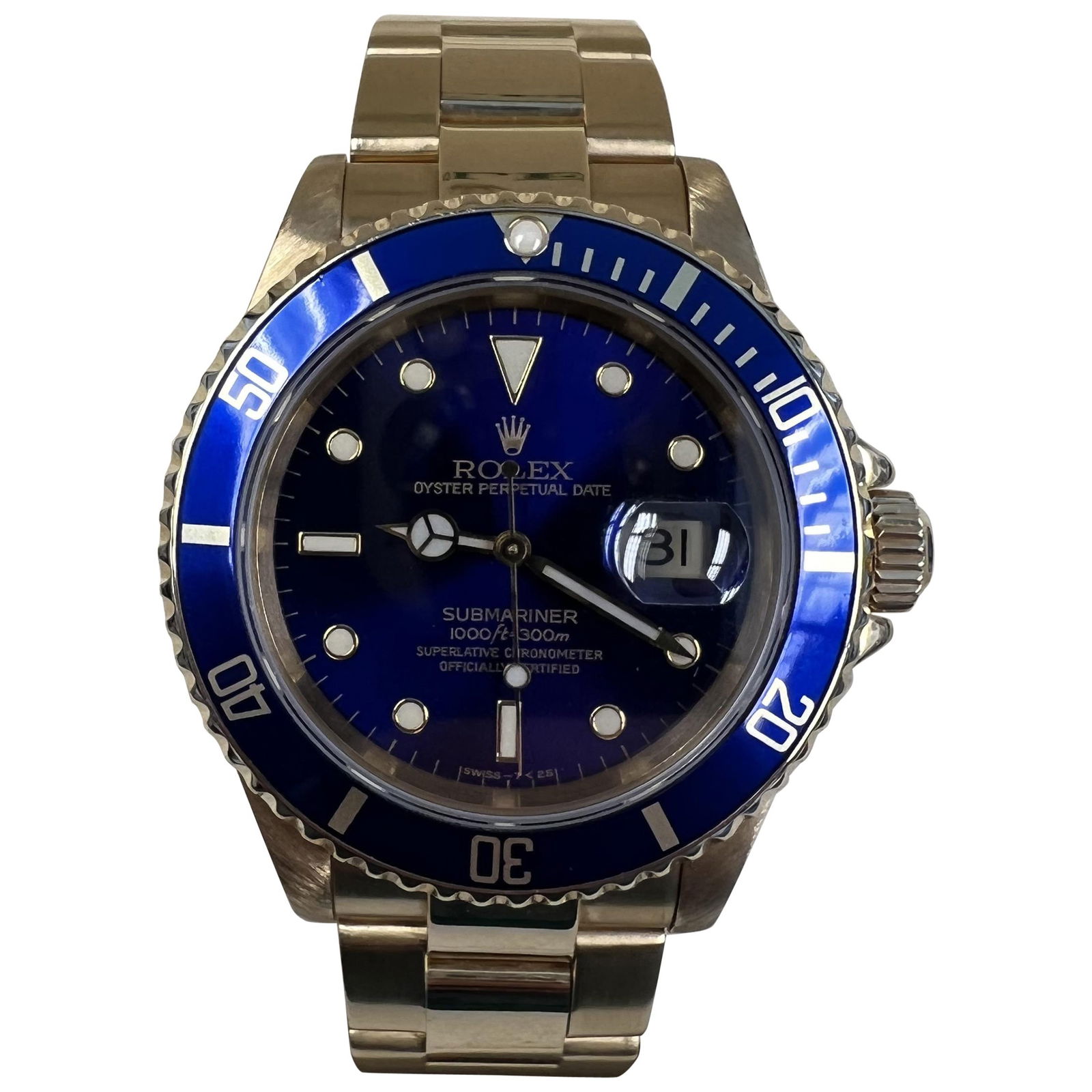 Rolex Submariner Date 16618 Violet Tropical Dial with Service Papers (1 of 5)