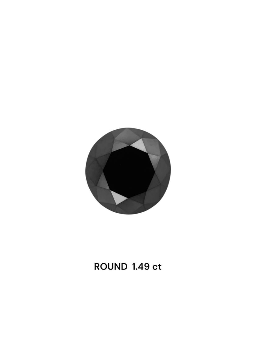 Loose Diamond - ROUND 1.49ct Black: Loose Diamond - ROUND 1.49ct Black Source: Natural Shape: ROUND Carats: 1.49 Color: Black Certification: IGI Video: