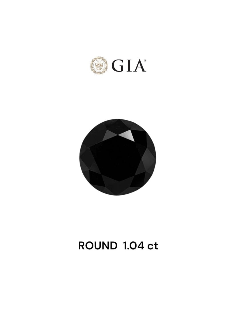 Loose Diamond - ROUND 1.04ct Black: Loose Diamond - ROUND 1.04ct Black Source: Natural Shape: ROUND Carats: 1.04 Color: Black Certification: IGI Video: Video Link PLEASE NOTE: Framed, Large, or heavy items do not have shipping costs
