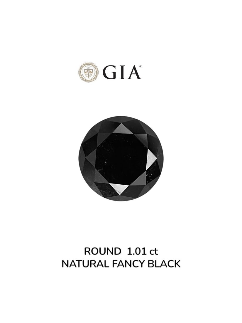 Loose Diamond - ROUND 1.01ct Fancy Black VVS2: Loose Diamond - ROUND 1.01ct Fancy Black VVS2 Source: Natural Shape: ROUND Carats: 1.01 Color: Fancy Black Certification: GIA Video: