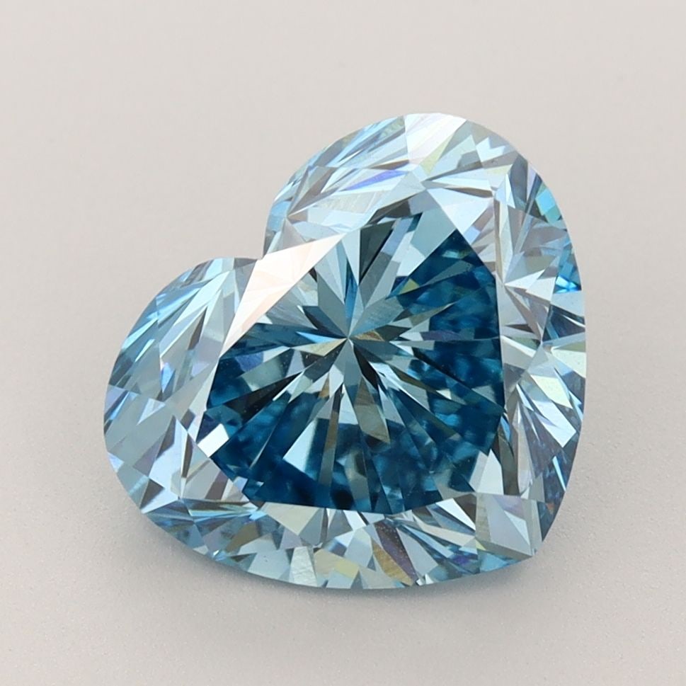 Loose Diamond - HEART 4.03ct Fancy Vivid Blue VVS2: Loose Diamond - HEART 4.03ct Fancy Vivid Blue VVS2 Source: This is a real non-mined Diamond that has been grown in a lab Shape: HEART Carats: 4.03 Color: Fancy Vivid Blue Certification: IGI Video: