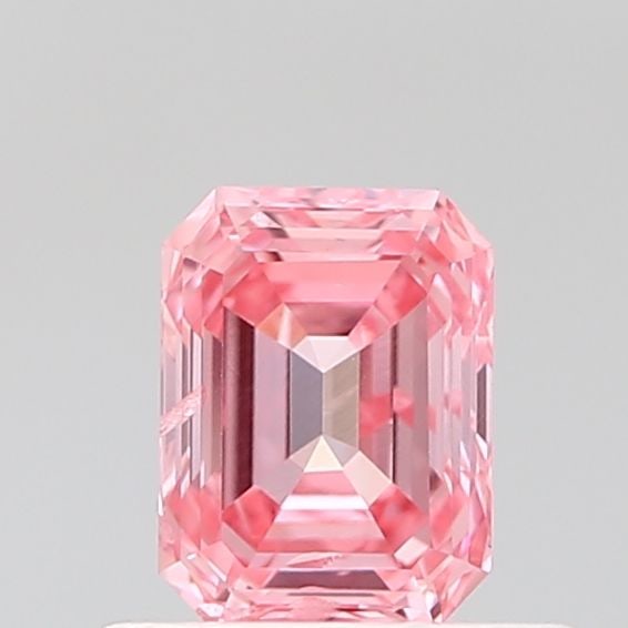 Loose Diamond - EMERALD 0.56ct Fancy Vivid Pink I1: Loose Diamond - EMERALD 0.56ct Fancy Vivid Pink I1 Source: This is a real non-mined Diamond that has been grown in a lab Shape: EMERALD Carats: 0.56 Color: Fancy Vivid Pink Certification: IGI Video: