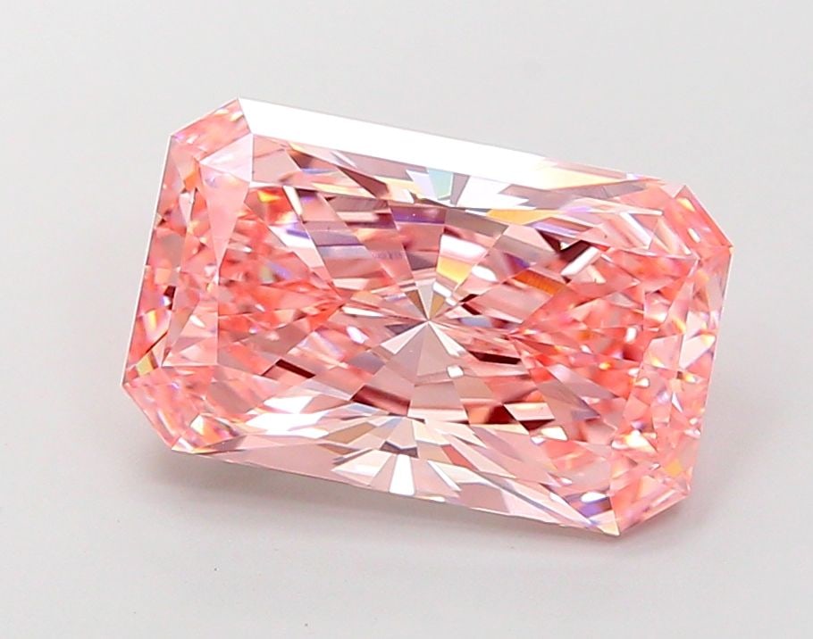 Loose Diamond - RADIANT 6.05ct Fancy Vivid Pink VS1: Loose Diamond - RADIANT 6.05ct Fancy Vivid Pink VS1 Source: This is a real non-mined Diamond that has been grown in a lab Shape: RADIANT Carats: 6.05 Color: Fancy Vivid Pink Certification: IGI Video:
