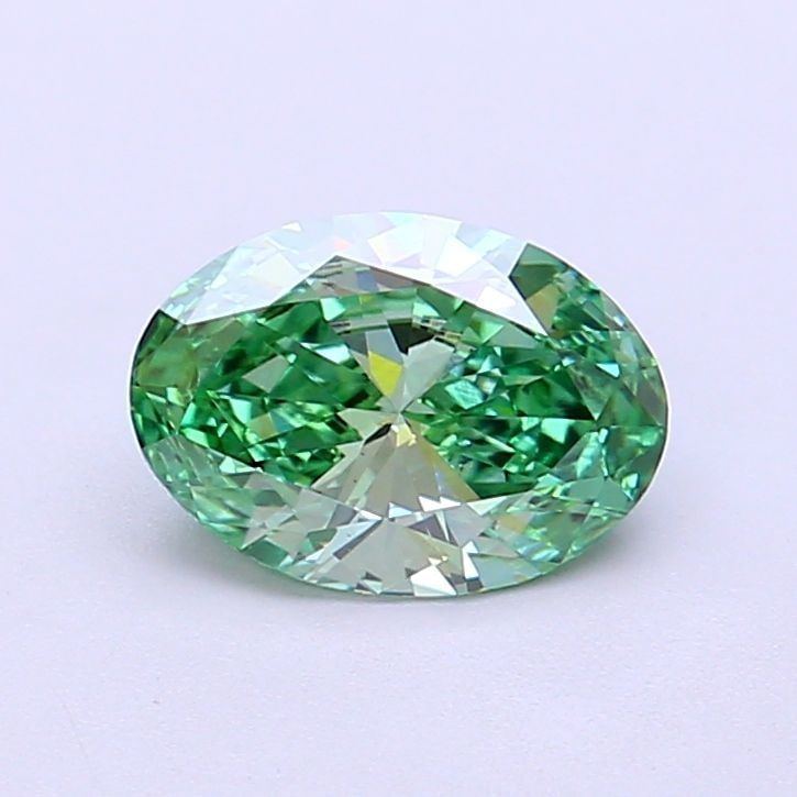Loose Diamond - OVAL 1.01ct Fancy Vivid Green VS2: Loose Diamond - OVAL 1.01ct Fancy Vivid Green VS2 Source: This is a real non-mined Diamond that has been grown in a lab Shape: OVAL Carats: 1.01 Color: Fancy Vivid Green Certification: IGI Video: