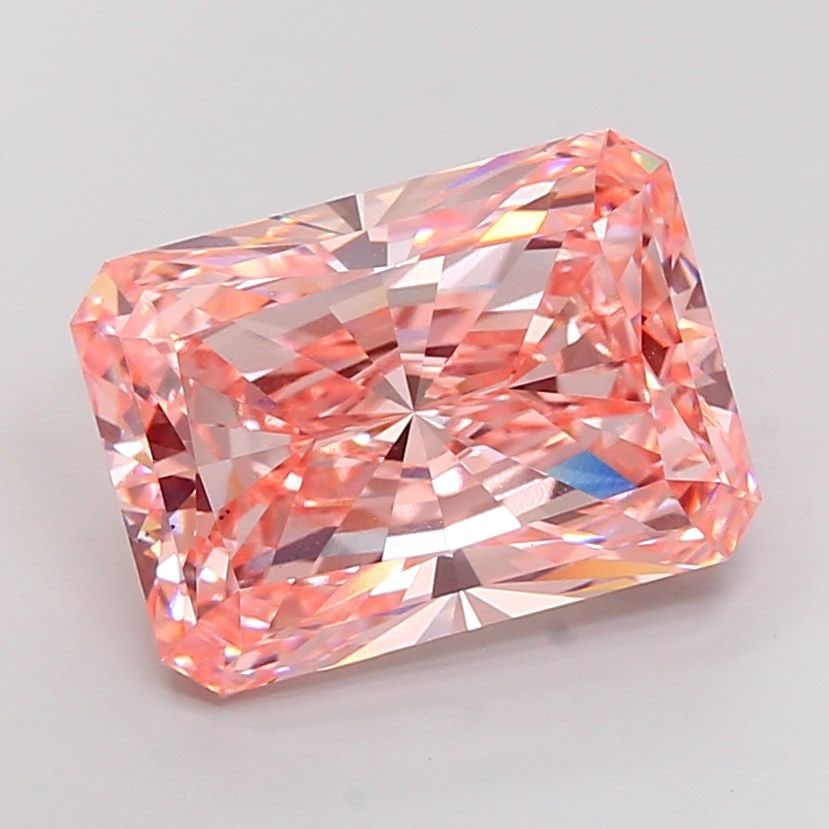 Loose Diamond - RADIANT 15.05ct Fancy Vivid Pink VS1: Loose Diamond - RADIANT 15.05ct Fancy Vivid Pink VS1 Source: This is a real non-mined Diamond that has been grown in a lab Shape: RADIANT Carats: 15.05 Color: Fancy Vivid Pink Certification: IGI Video