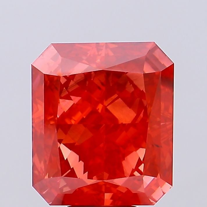 Loose Diamond - RADIANT 10.1ct Fancy Vivid Red SI1: Loose Diamond - RADIANT 10.1ct Fancy Vivid Red SI1 Source: This is a real non-mined Diamond that has been grown in a lab Shape: RADIANT Carats: 10.1 Color: Fancy Vivid Red Certification: IGI Video: