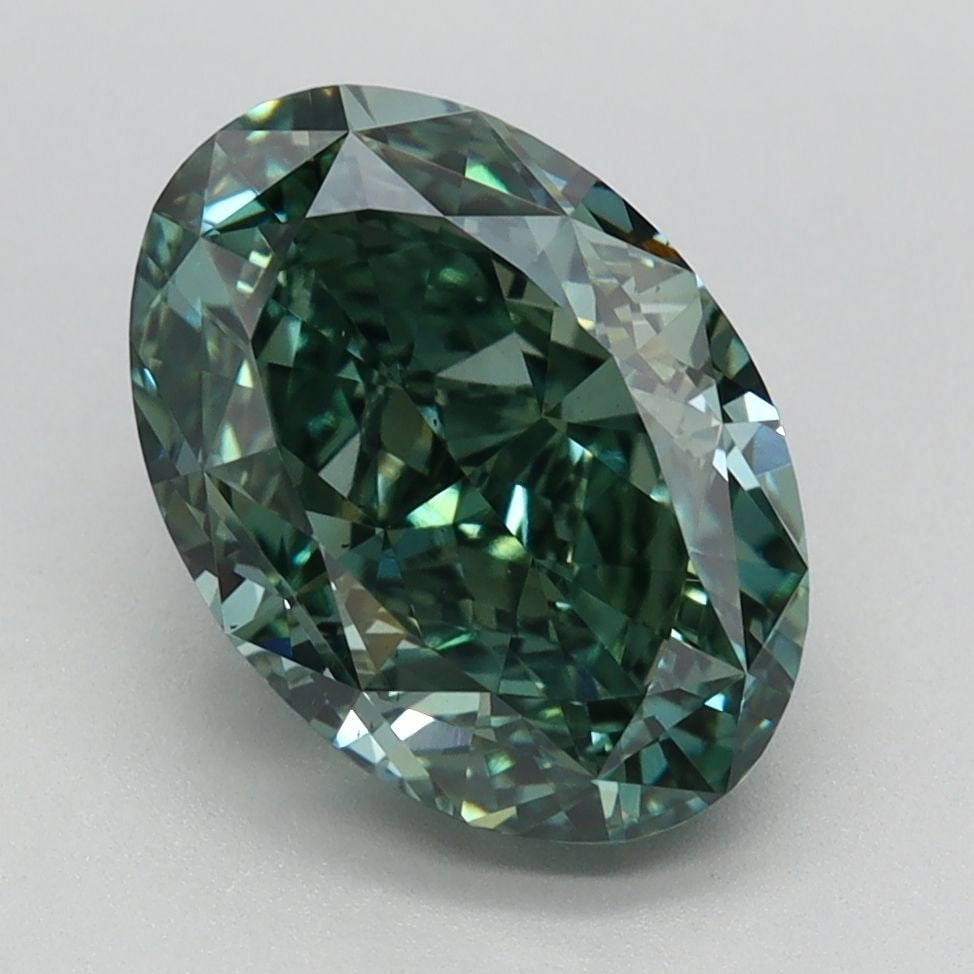 Loose Diamond - OVAL 3.16ct Fancy Vivid Green VS1: Loose Diamond - OVAL 3.16ct Fancy Vivid Green VS1 Source: This is a real non-mined Diamond that has been grown in a lab Shape: OVAL Carats: 3.16 Color: Fancy Vivid Green Certification: IGI Video:
