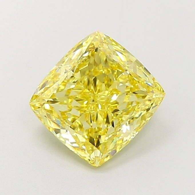 Loose Diamond - CUSHION MODIFIED 2.58ct Fancy Intense Yellow VS2: Loose Diamond - CUSHION MODIFIED 2.58ct Fancy Intense Yellow VS2 Source: This is a real non-mined Diamond that has been grown in a lab Shape: CUSHION MODIFIED Carats: 2.58 Color: Fancy Intense