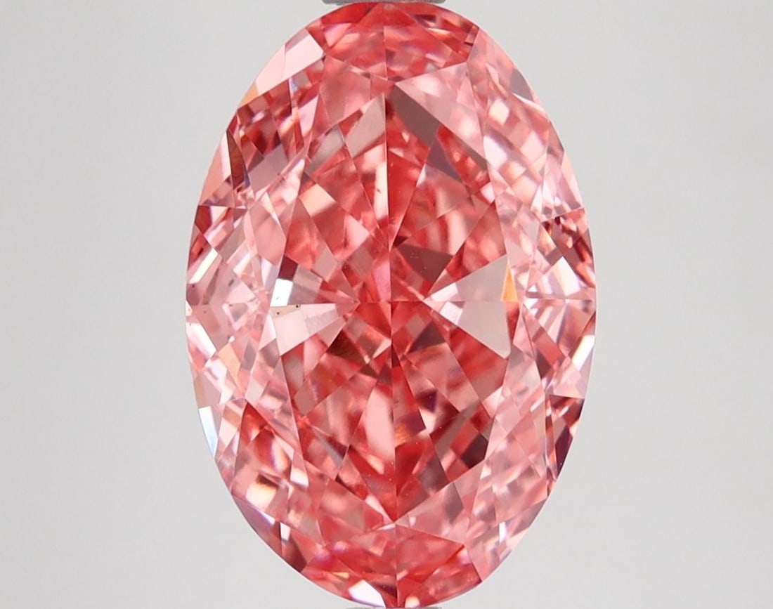 Loose Diamond - OVAL 3.76ct Fancy Vivid Pink VS1: Loose Diamond - OVAL 3.76ct Fancy Vivid Pink VS1 Source: This is a real non-mined Diamond that has been grown in a lab Shape: OVAL Carats: 3.76 Color: Fancy Vivid Pink Certification: IGI Video: