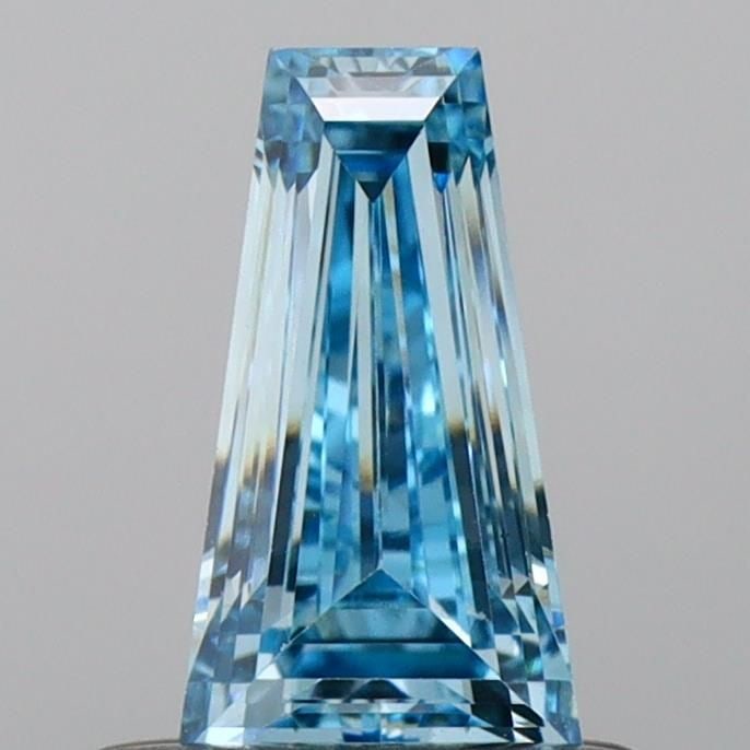 Loose Diamond - TAPERED BAGUETTE 0.52ct Fancy Vivid Blue VVS2: Loose Diamond - TAPERED BAGUETTE 0.52ct Fancy Vivid Blue VVS2 Source: This is a real non-mined Diamond that has been grown in a lab Shape: TAPERED BAGUETTE Carats: 0.52 Color: Fancy Vivid Blue