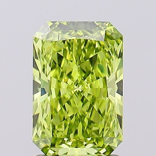 Loose Diamond - RADIANT 1.8ct Fancy Vivid Green IF: Loose Diamond - RADIANT 1.8ct Fancy Vivid Green IF Source: This is a real non-mined Diamond that has been grown in a lab Shape: RADIANT Carats: 1.8 Color: Fancy Vivid Green Certification: IGI Video: