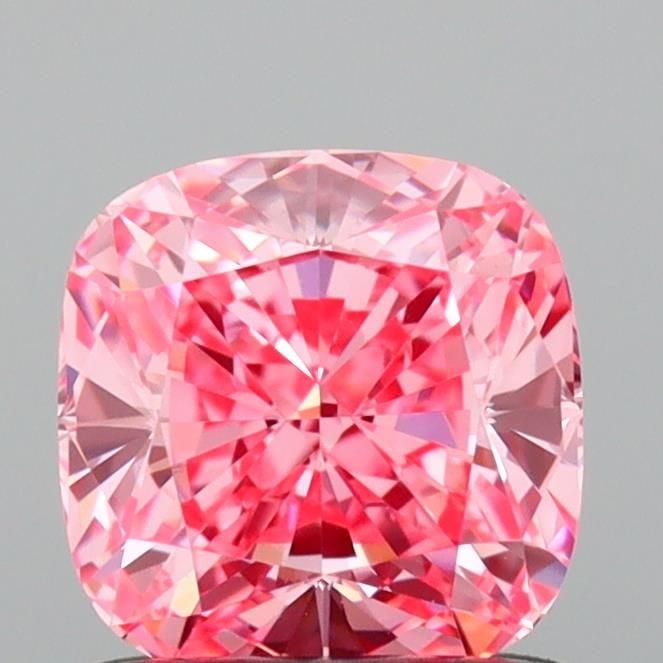 Loose Diamond - CUSHION MODIFIED 1.02ct Fancy Vivid Pink VVS2: Loose Diamond - CUSHION MODIFIED 1.02ct Fancy Vivid Pink VVS2 Source: This is a real non-mined Diamond that has been grown in a lab Shape: CUSHION MODIFIED Carats: 1.02 Color: Fancy Vivid Pink Certifi