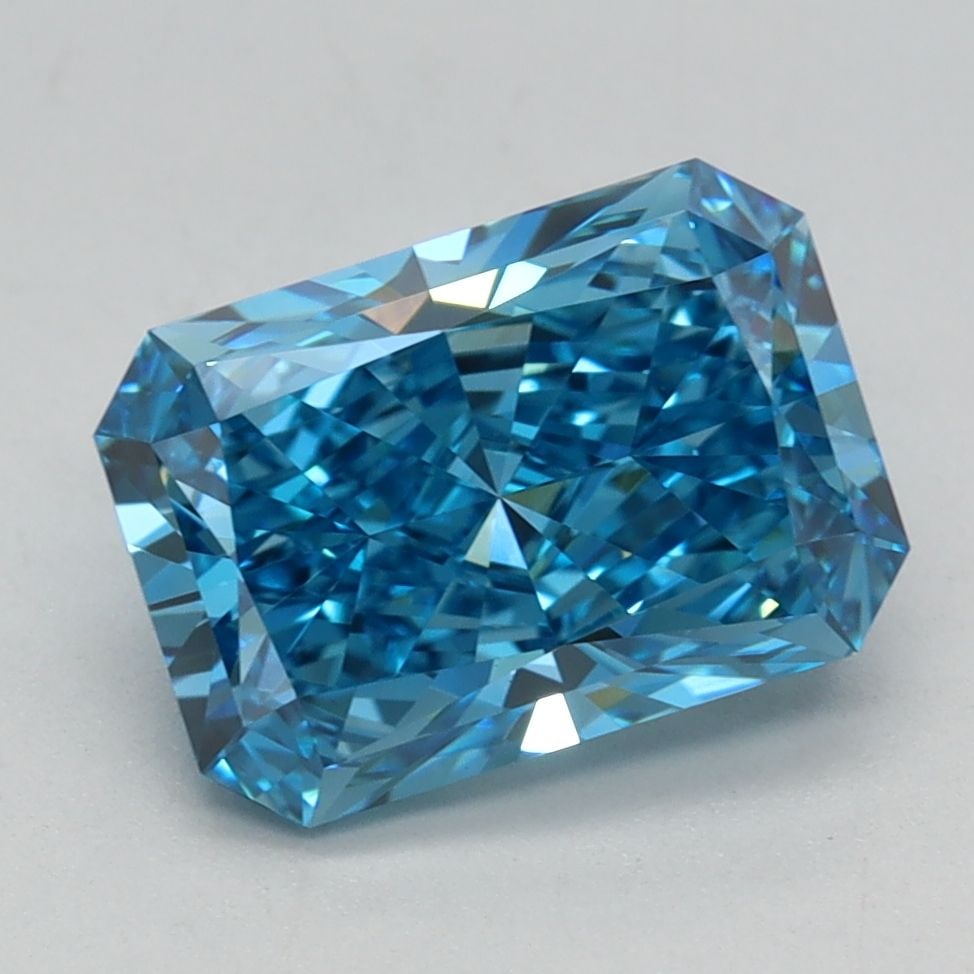 Loose Diamond - RADIANT 2.03ct Fancy Vivid Blue VVS2: Loose Diamond - RADIANT 2.03ct Fancy Vivid Blue VVS2 Source: This is a real non-mined Diamond that has been grown in a lab Shape: RADIANT Carats: 2.03 Color: Fancy Vivid Blue Certification: IGI Video: