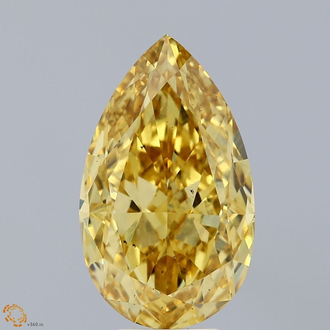 Loose Diamond - PEAR 6.44ct Fancy Vivid Yellow VS2: Loose Diamond - PEAR 6.44ct Fancy Vivid Yellow VS2 Source: This is a real non-mined Diamond that has been grown in a lab Shape: PEAR Carats: 6.44 Color: Fancy Vivid Yellow Certification: IGI Video: