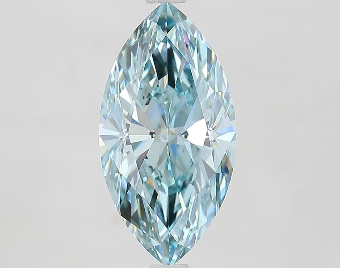 Loose Diamond - MARQUISE 3.03ct Fancy Intense Green Blue VVS2: Loose Diamond - MARQUISE 3.03ct Fancy Intense Green Blue VVS2 Source: This is a real non-mined Diamond that has been grown in a lab Shape: MARQUISE Carats: 3.03 Color: Fancy Intense Green Blue Certifi