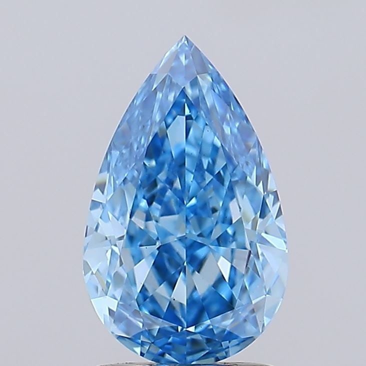 Loose Diamond - PEAR 2.02ct Fancy Vivid Blue VS1: Loose Diamond - PEAR 2.02ct Fancy Vivid Blue VS1 Source: This is a real non-mined Diamond that has been grown in a lab Shape: PEAR Carats: 2.02 Color: Fancy Vivid Blue Certification: IGI Video: