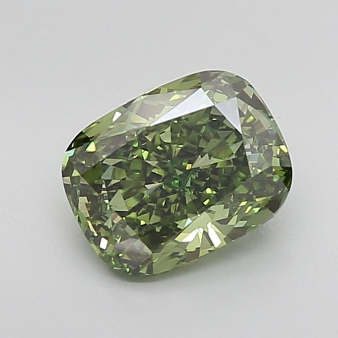 Loose Diamond - CUSHION BRILLIANT 2.76ct Fancy Vivid Green VS1 (1 of 1)