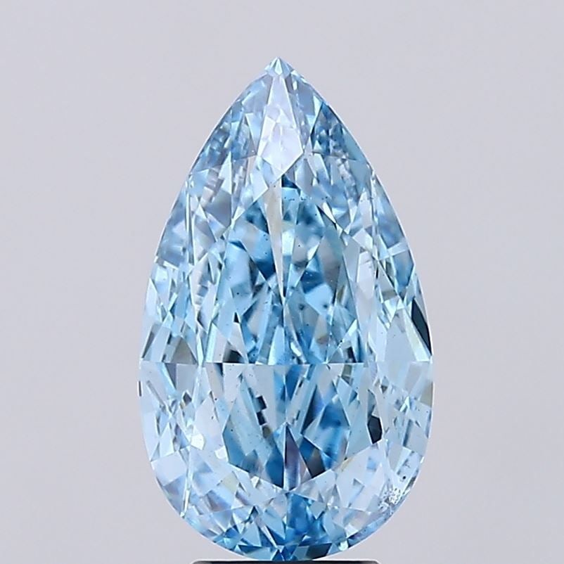 Loose Diamond - PEAR 5.05ct Fancy Vivid Blue VS2: Loose Diamond - PEAR 5.05ct Fancy Vivid Blue VS2 Source: This is a real non-mined Diamond that has been grown in a lab Shape: PEAR Carats: 5.05 Color: Fancy Vivid Blue Certification: IGI Video: